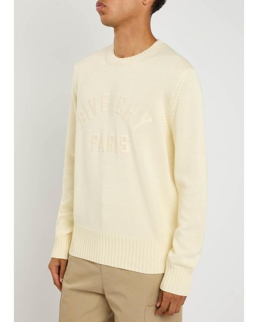 Givenchy Natural Logo-Embroidered Cotton Jumper for men