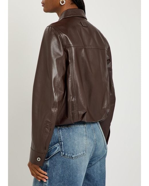 Loewe Brown Patch Pocket Leather Jacket