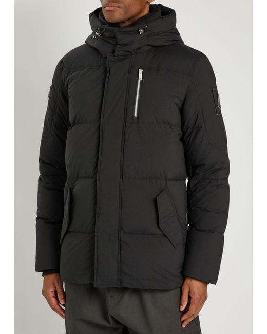 Moose Knuckles Black Everest 3Q Shell Puffer Coat for men