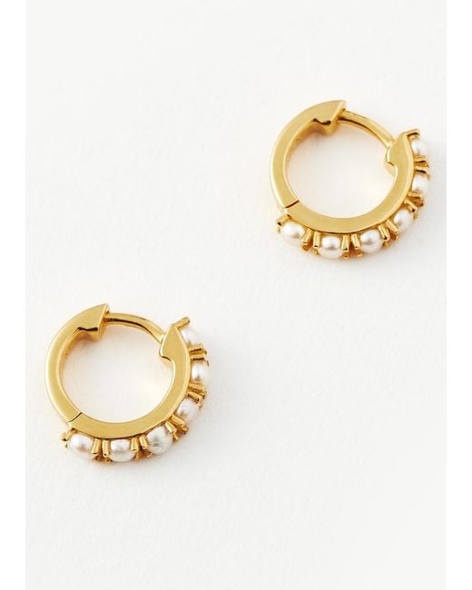 Missoma White Gemstone 18Ct Recycled Vermeil Hoop Earrings