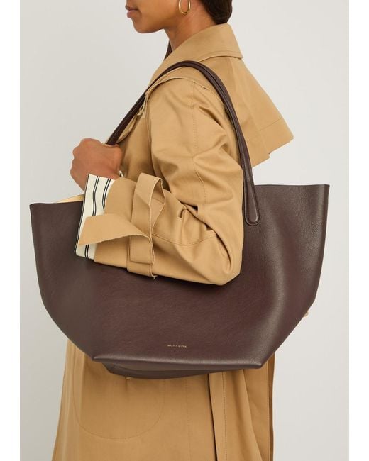 Mansur Gavriel Brown Everyday Grained Leather Tote Bag