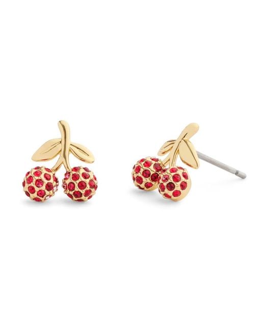 COACH White Cherry Pavé Earrings
