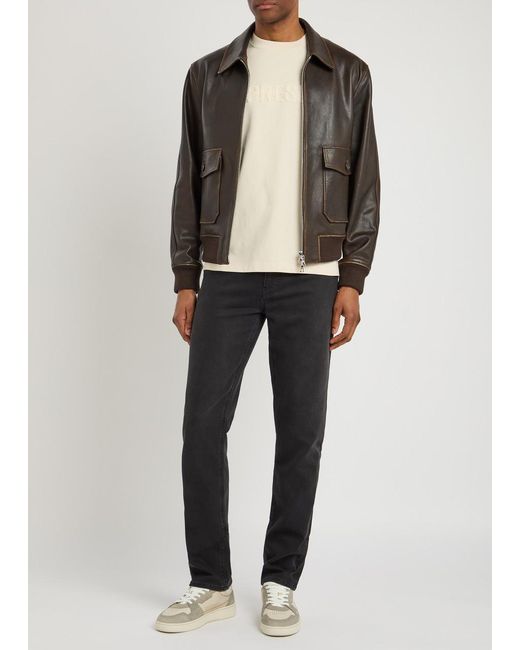 FRAME Black Modern Straight-Leg Jeans for men