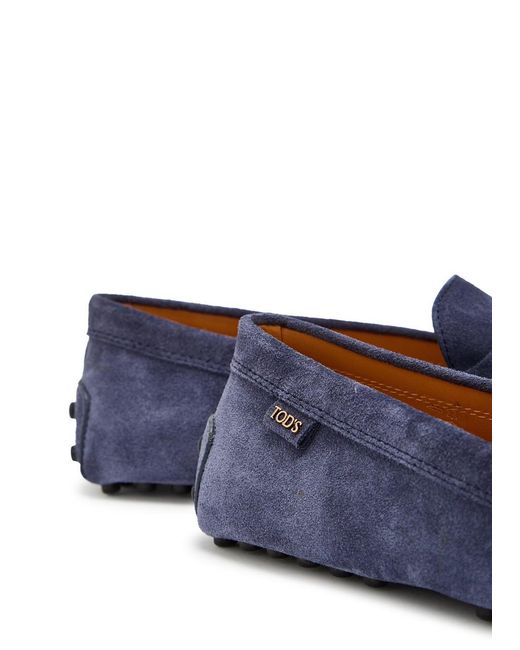 Tod's Blue Gommino Suede Loafers