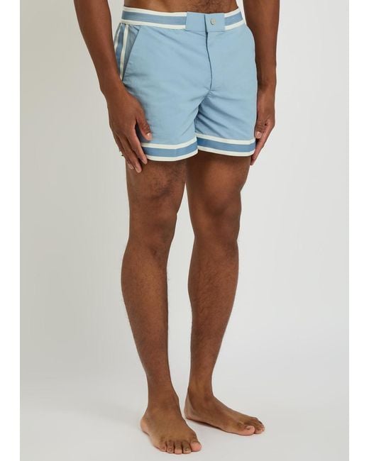 CHE Blue Baller Striped Poplin Swim Shorts for men