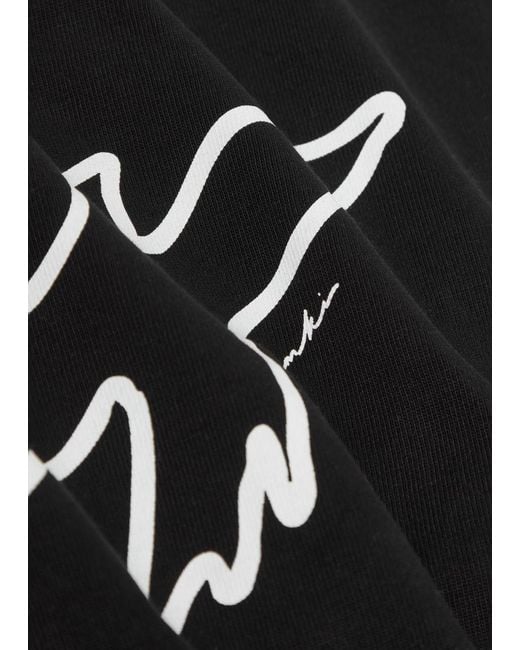 MKI Miyuki-Zoku Black Flight Printed Cotton T-Shirt for men