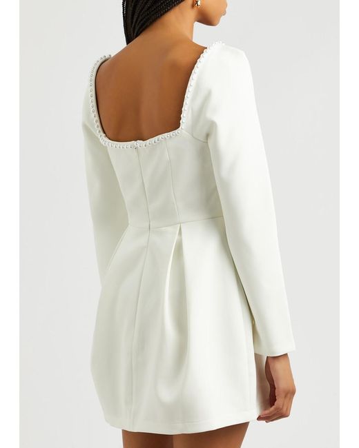 Odd Muse White Ultimate Muse Embellished Stretch-Crepe Mini Dress