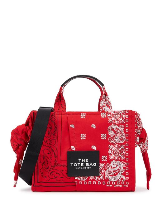 Marc Jacobs Red The Bandana Tote Medium Canvas Tote