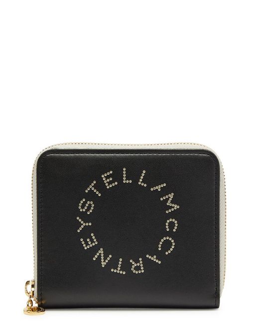 Stella McCartney Black Stella Logo Mini Faux Leather Wallet