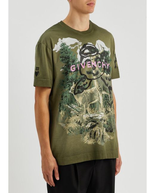 Givenchy Green X Chito Printed Cotton T-shirt for men
