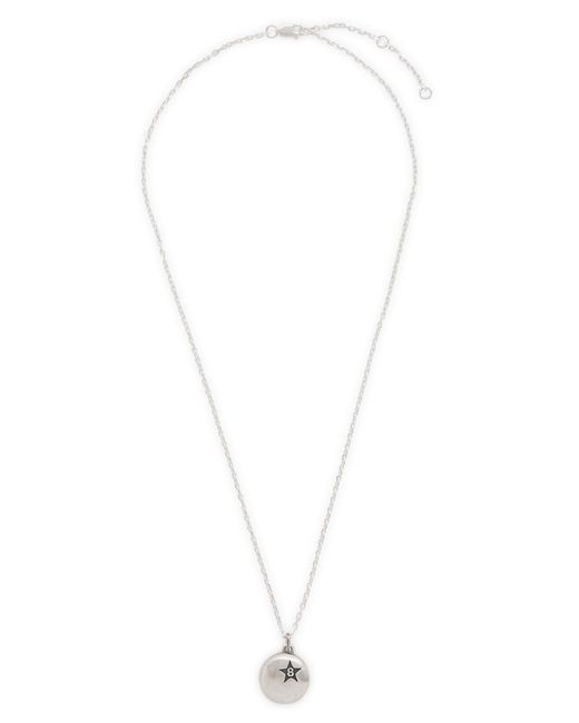 Twojeys White 8 Ball Sterling-Plated Necklace for men
