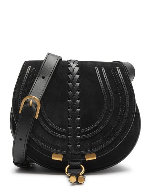 Chloé Black Marcie Small Leather Saddle Bag