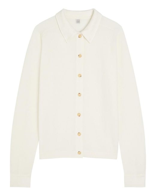 Totême  White Cashmere Cardigan