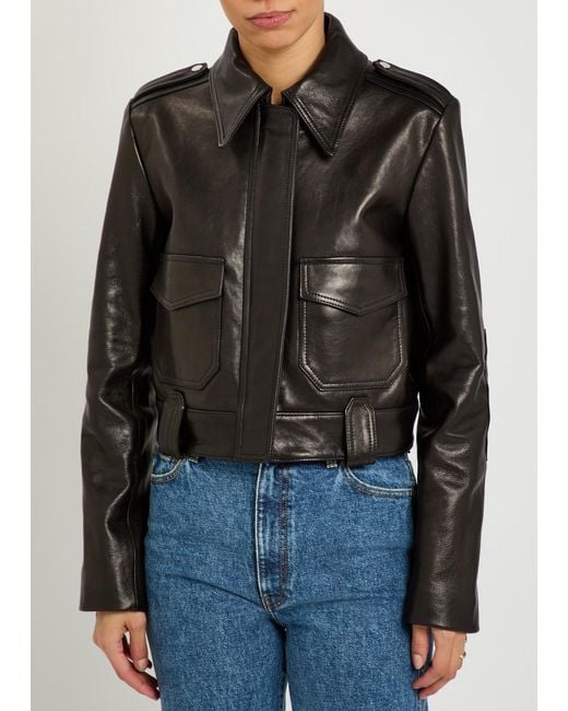 Khaite Black Cordelia Leather Jacket
