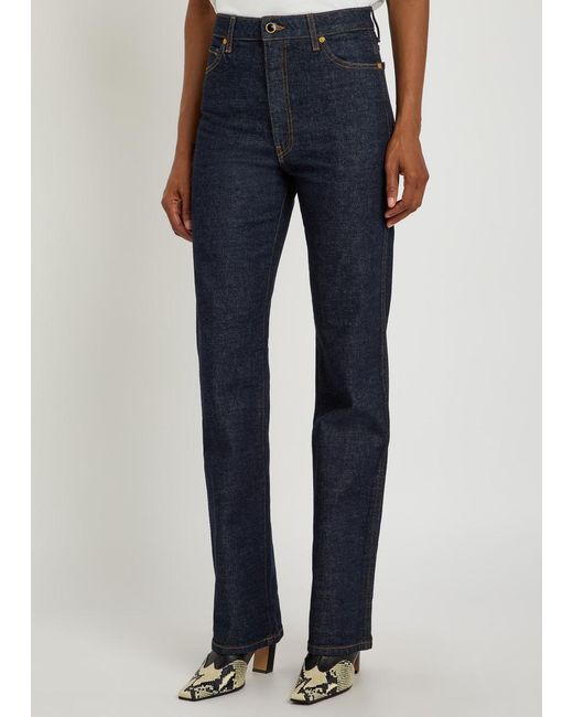 Khaite Blue Danielle Slim Straight-Leg Jeans