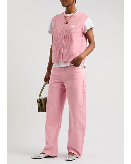 FRAME Pink Le Long Barrel Jeans