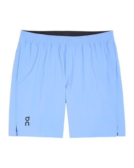 On Shoes Blue Focus Logo Shell Shorts for men