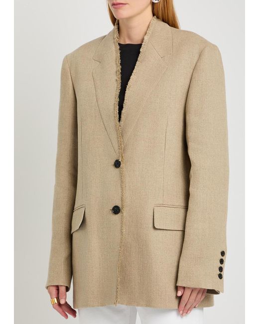 Totême Natural Frayed Linen Jacket