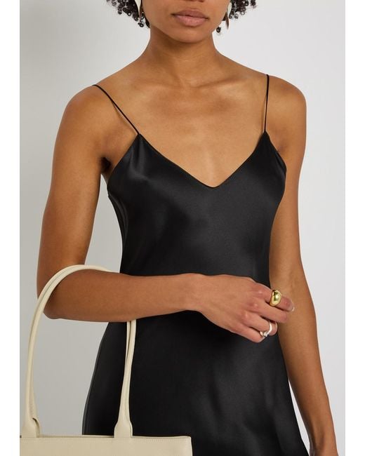 Nili Lotan Black Cami 100% Silk Designer V-Neck Gown Uk14