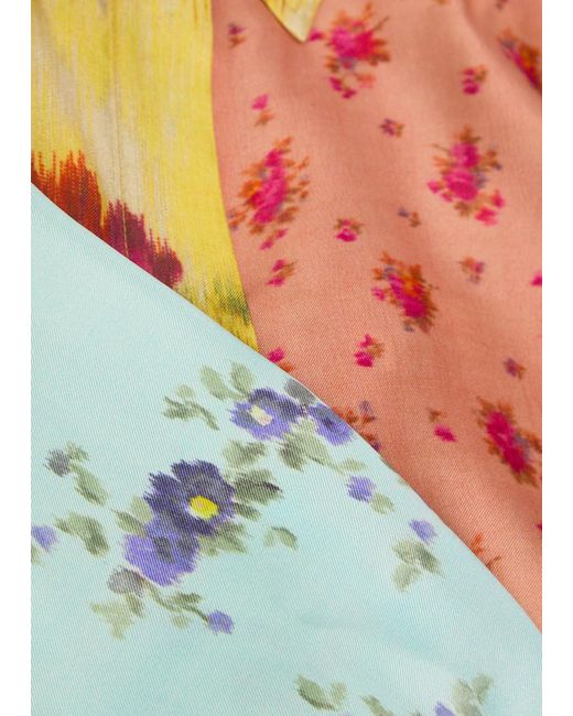 Ganni Yellow Panelled Silk Shirt