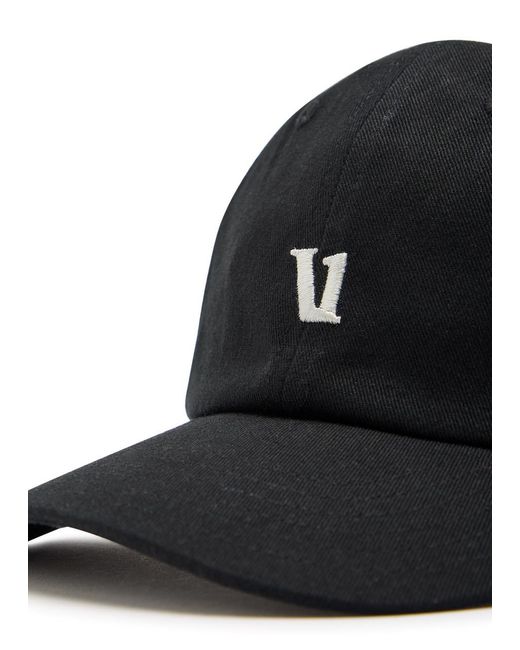 vuori Black Dad Logo-Embroidered Cotton Cap