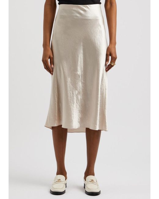 Vince Natural Hammered Satin Skirt