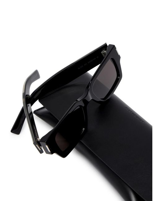 Saint Laurent Black Rectangle-frame Sunglasses for men