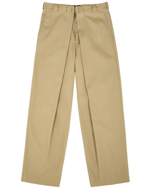 Givenchy Natural Pleated Wide-Leg Twill Chinos for men