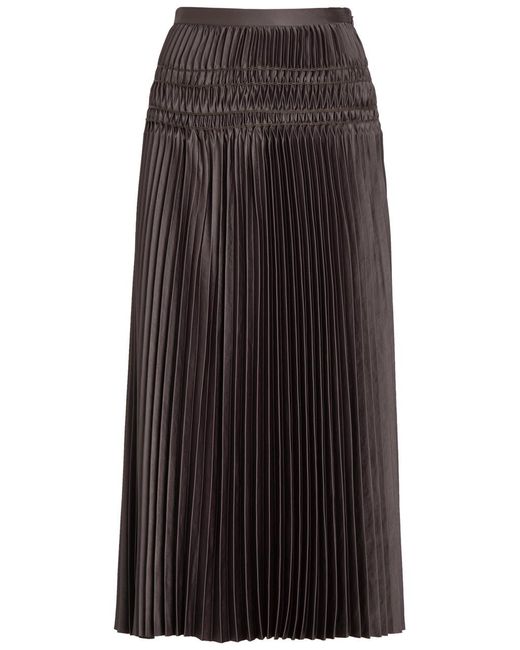 Joseph Brown Hayes Plissé Satin Midi Skirt