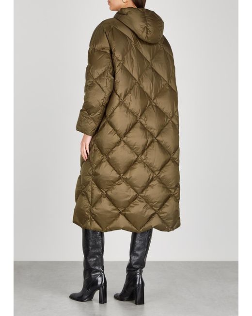 Stand Studio Farrah Dark Olive Quilted Shell Coat in Green Lyst
