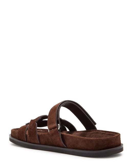 Tory Burch Brown Ines Sport Brushed Suede Sliders