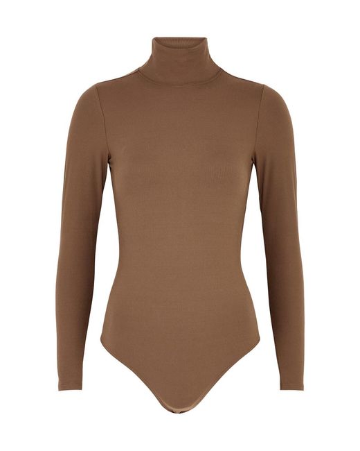 Spanx Brown Suit Yourself Ribbed Stretch-jersey Bodysuit