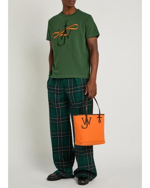 J.W. Anderson Green Ribbon Anchor Embroidered Cotton T-Shirt for men