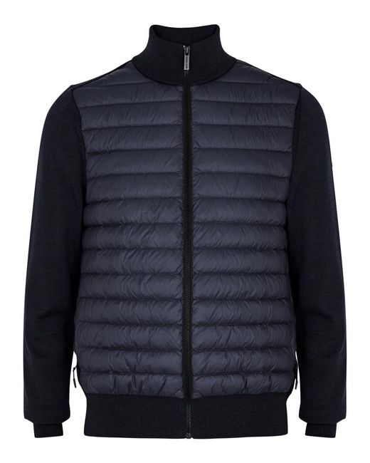 Canada Goose Blue Hybridge Quilted Shell And Wool Jacket for men