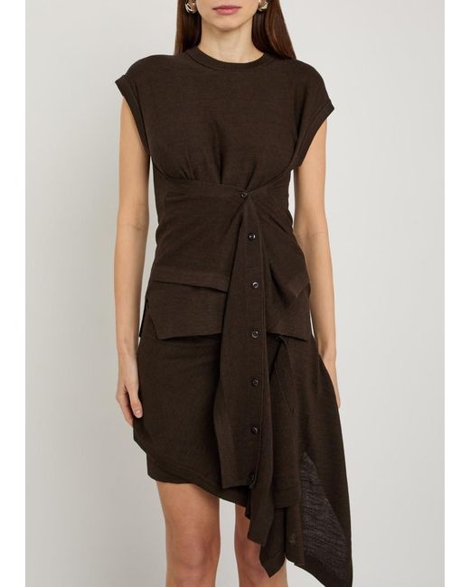 Lemaire Black Buttoned-Panel Fine-Knit Top