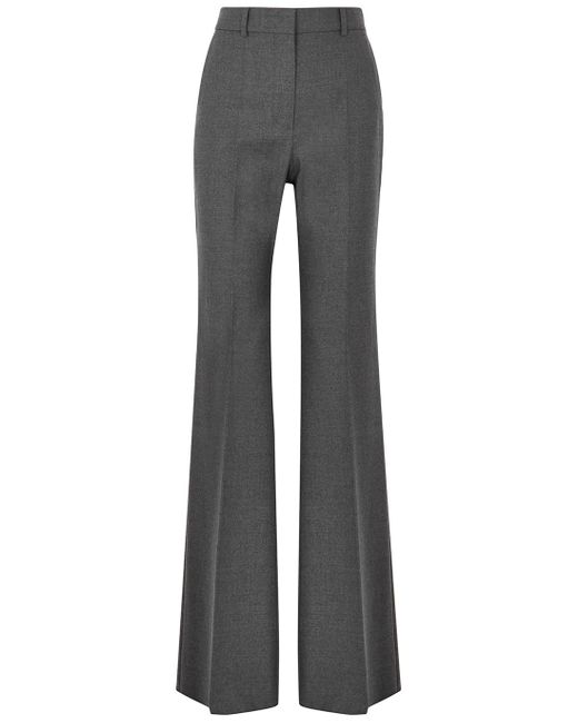 Sportmax Ninfe Grey Stretch-wool Trousers in Light Grey (Gray) | Lyst