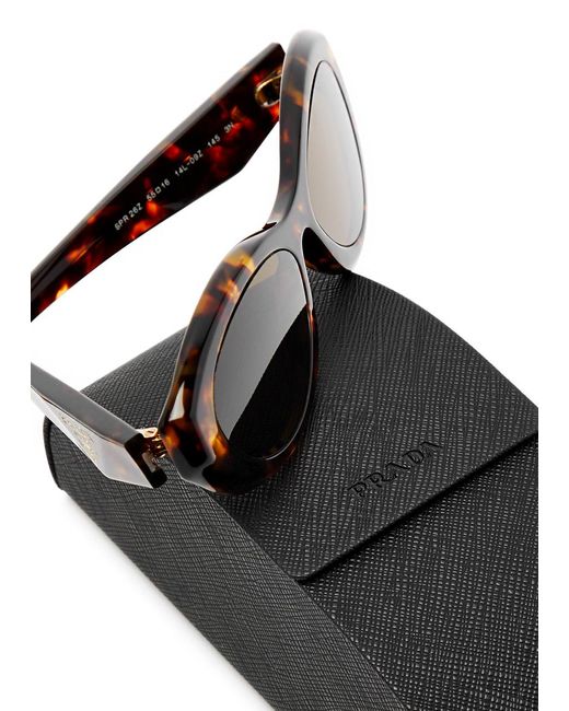 Prada Brown Oval-frame Sunglasses