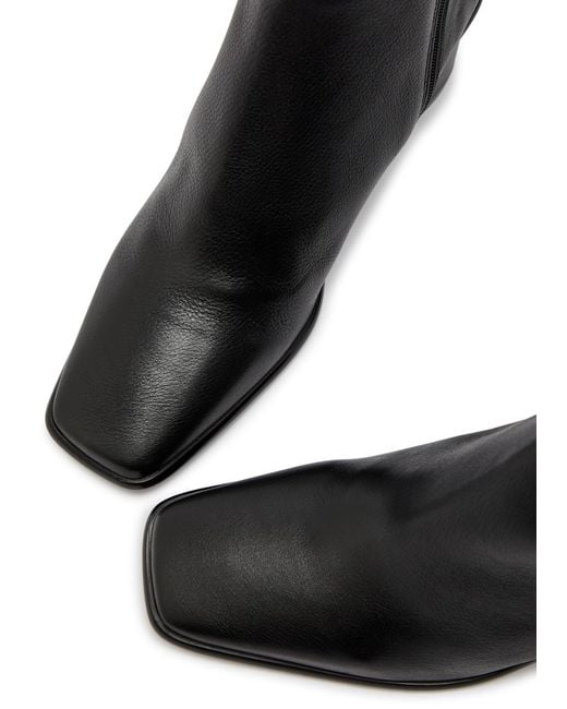 Alohas Black West 75 Grained Leather Ankle Boots