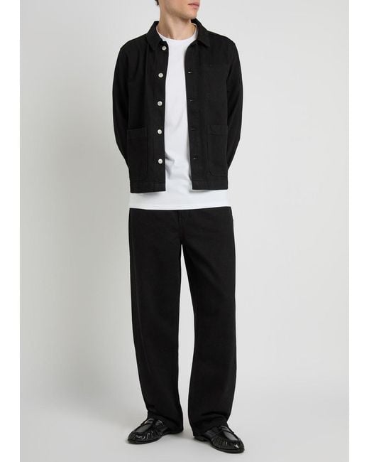 Les Deux Black Roi Floral Straight-Leg Print Denim Jeans for men