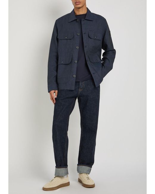 Belstaff Blue Forge Linen Jacket for men