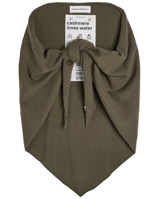 Extreme Cashmere Green N°150 Witch Cashmere-Blend Triangle Scarf