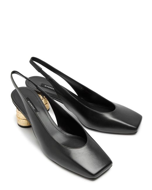 Givenchy Black Tape-Effect Slingback Leather Pumps