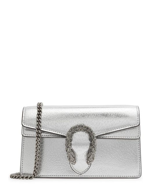 Gucci Gray Dionysus Supermini Leather Shoulder Bag, Leather Bag