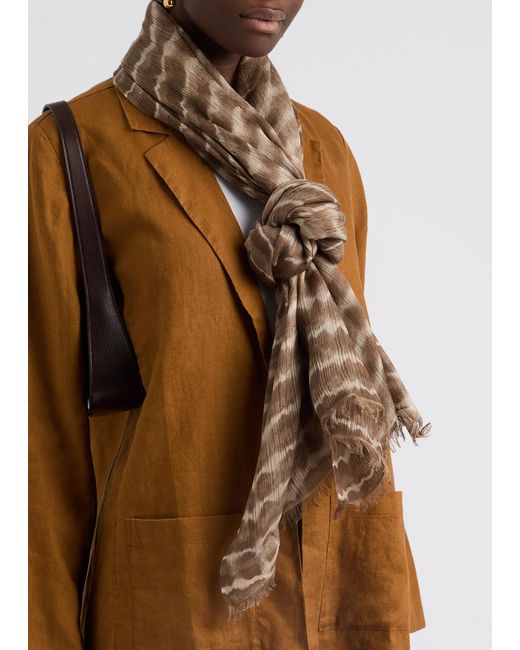 Denis Colomb Brown Boa Tie-dyed Cashmere And Silk-blend Scarf
