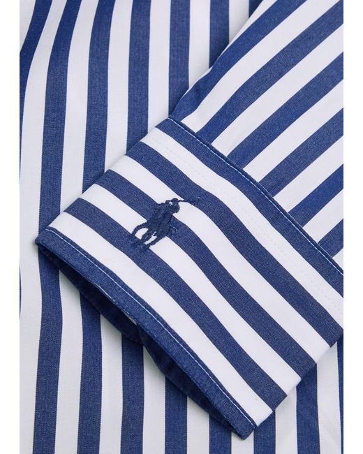 Polo Ralph Lauren Blue Striped Cotton-Poplin Shirt