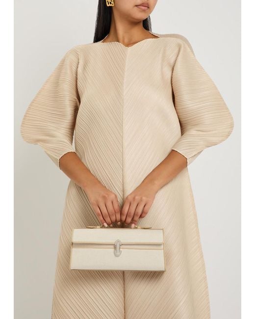 SAVETTE Natural Slim Symmetry Canvas And Leather Pochette