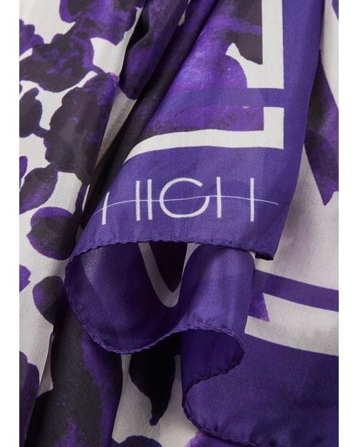High Purple Fanatic Printed Silk Scarf