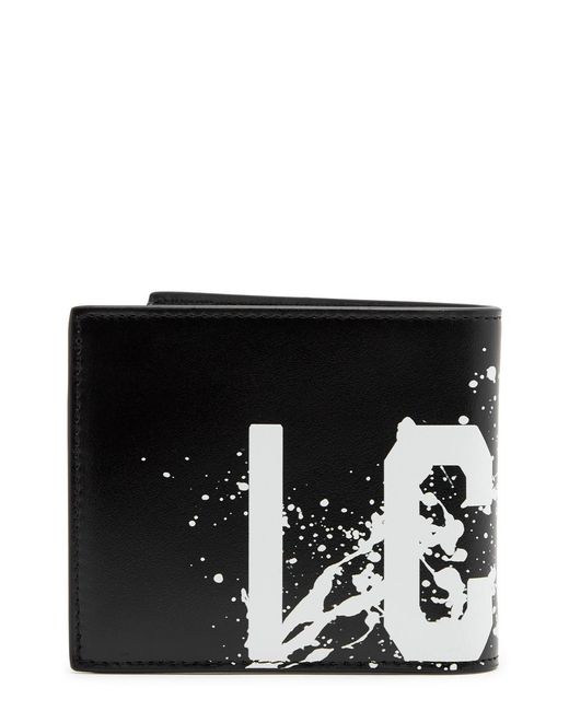 DSquared² Black Icon Logo Leather Wallet for men