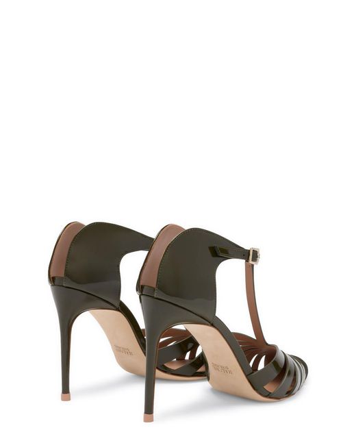 Malone Souliers Green Jennifer 90 Patent Heeled Mules
