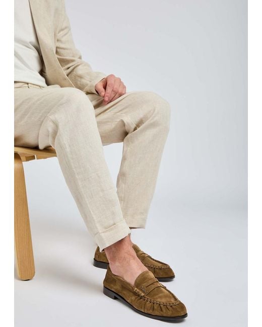 Saint Laurent Brown Le Loafer Suede Loafers for men